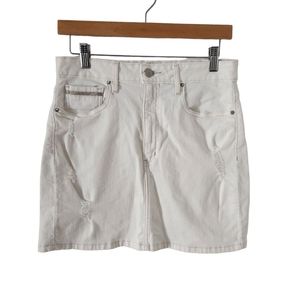Calvin Klein Denim Distressed Mini White Skirt Size 30